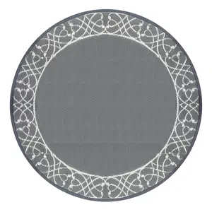 Outdoor Reversible Rug, 5' x 5' Plastic Straw Rug Mat for Decoration and Clearance Indoors & Outdoors, Patio, Deck, Garden, Backyard, Balcony, Beach, Picnic, Camping, RV