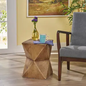 Hourglass Accent Table – Eye-Catching Abstract Shape. Lightweight Concrete – Durable & Substantial Weight Capacity. Hand Painted – One-of-a-Kind. Perfect for Patio or Living Room