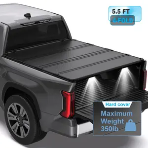 5.5FT 4-Fold Hard Truck Bed Tonneau Cover For 2009-2014 Ford F150 F-150 w/ Lamp