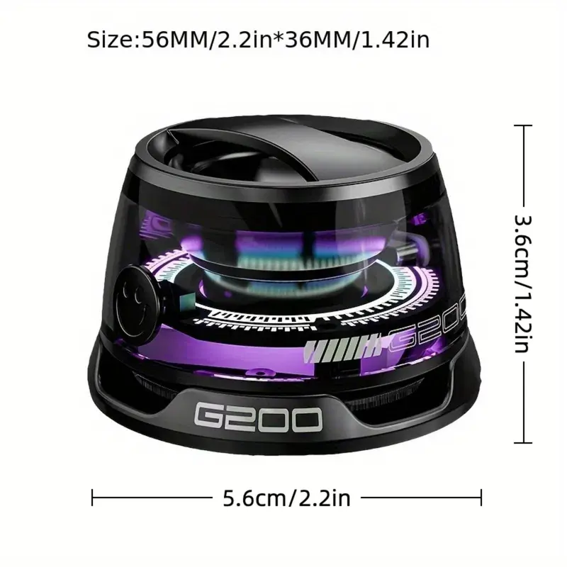 Transparent Bluetooth Mini Bass Speaker - 5W Punchy Bass, 62g Lightweight Metal Body, 16.8M Colorful LED Lights, Battery-Powered Portable, True Wireless Stereo Auto Pair, Low-Latency Gaming, Hanging Smartphone/Backpack Mount Compatible for Travel