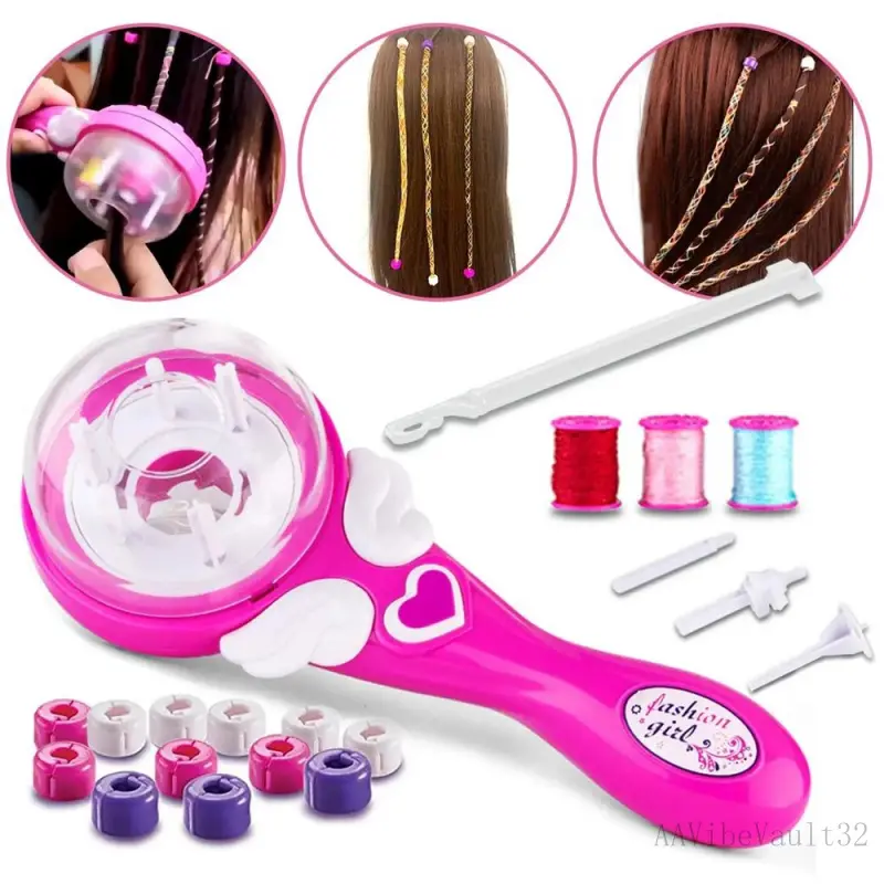 Automatic Hair Braid Kits Tool Girls Hair Twist Machine Electric Beauty DIY Play Toys Kid Headwear Hair Accessories Gift,DIY Hair Decoration Styling ToolsAAVibeVault32