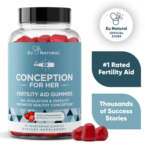 Eu Natural Women’s Fertility Support Gummies – Juicy Strawberry Flavor | 75 Vegetarian Gummies | High-Potency Daily Women’s Gummies with Vitamins & Minerals for Reproductive Wellness, Hormonal Support & Overall Women’s Health Healthcare Edible