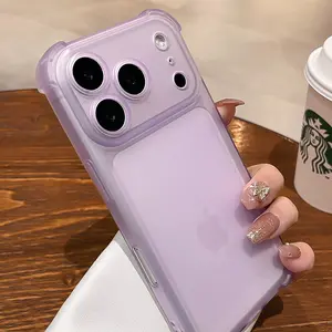 Luxury Matte Airbag Bumper Case for iPhone 17 16 15 Pro Max 14 Plus 13 Skin Feel Ultra Slim Shockproof Soft Cover