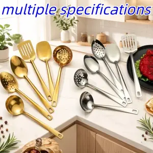 Stainless Steel Kitchen Cooking Utensils Set, Food Grade Spatula Ladle, Rust & Heat Resistant, Dishwasher Safe, Portable Kitchenware, Handy Set Utensils, Premium Gift Set