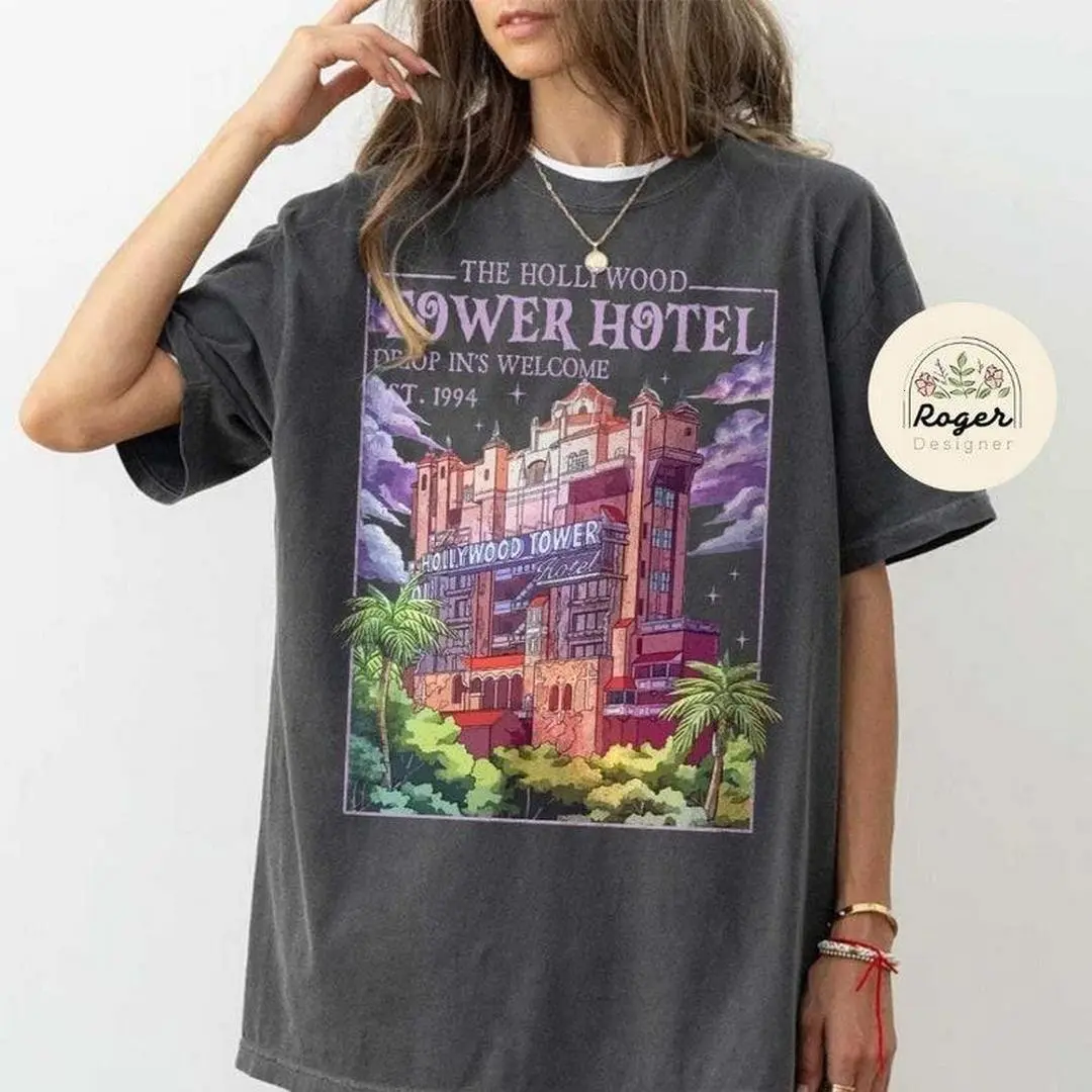 Vintage The Hollywood Tower Hotel Hollywood Studios Shirt, Family Vacation, The Twjjljght Zone Tower of Terror Tee, Streetwear Menwear Women Top Shirt