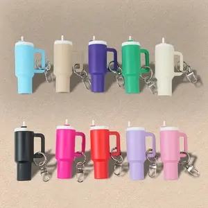 Mini Tumbler Keychain Set, 10-Piece with Detachable Lipstick & Lip Gloss Holder, Stylish Keychain Fashion Accessory for Backpacks & Cars, Perfect Gift Idea