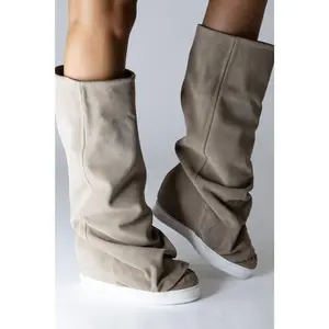 Hero Slouchy Taupe Suede Boot