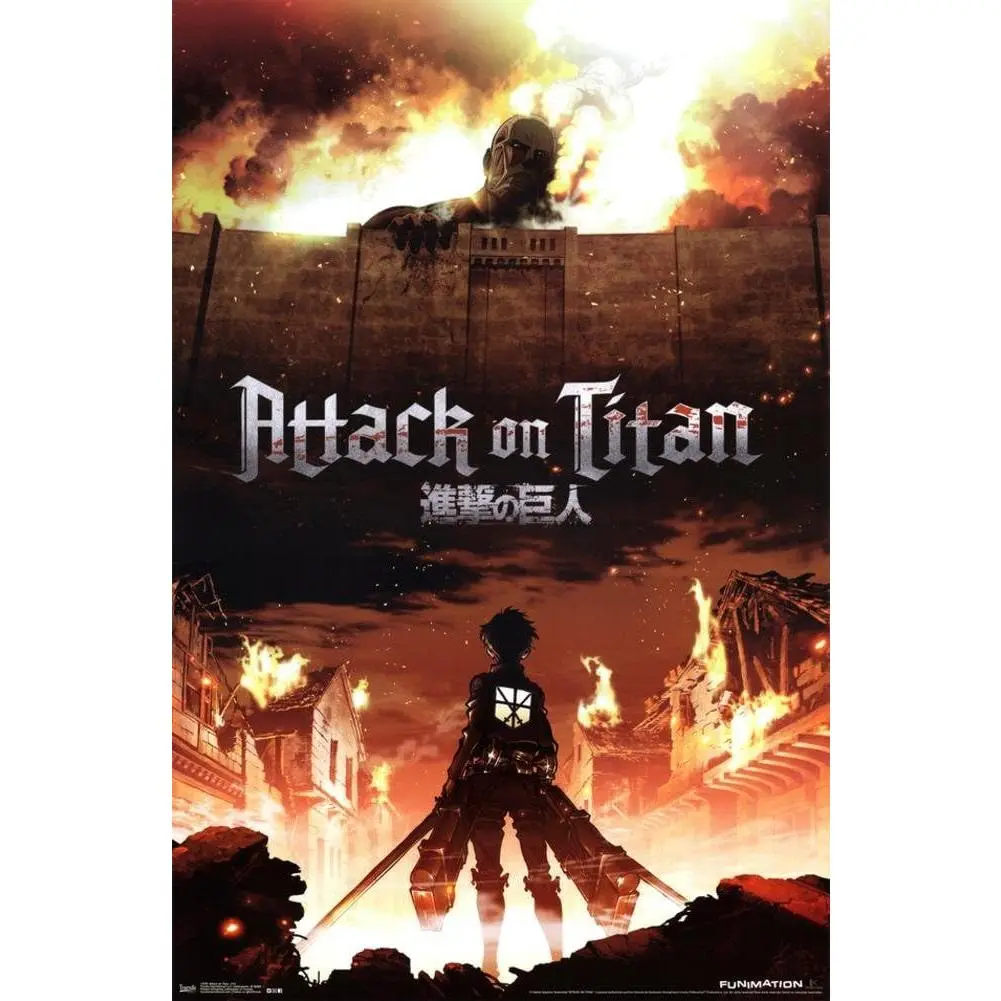 Trends International Attack on Titan - Fire Wall Poster, 22.375" x 34", Unframed Version