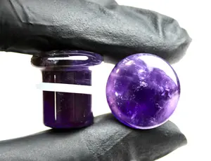 Amethyst Material Single Flare Plugs, Purple Gauge Pairs, 3mm-25mm Body Jewelry