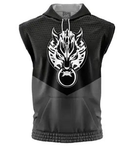 Fenrir Sleeveless Hoodies, Final Fantasy 7 Anime Graphic Sleeveless Sweatshirt Hoodies