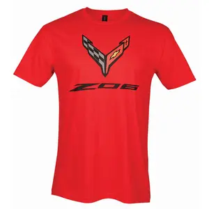 C8 Z06 Corvette Red T Shirt, High Performance Sports Car Graphic Tee, Modern Corvette Enthusiast Shirt, Automotive Streetwear Style Top, Gift For Men