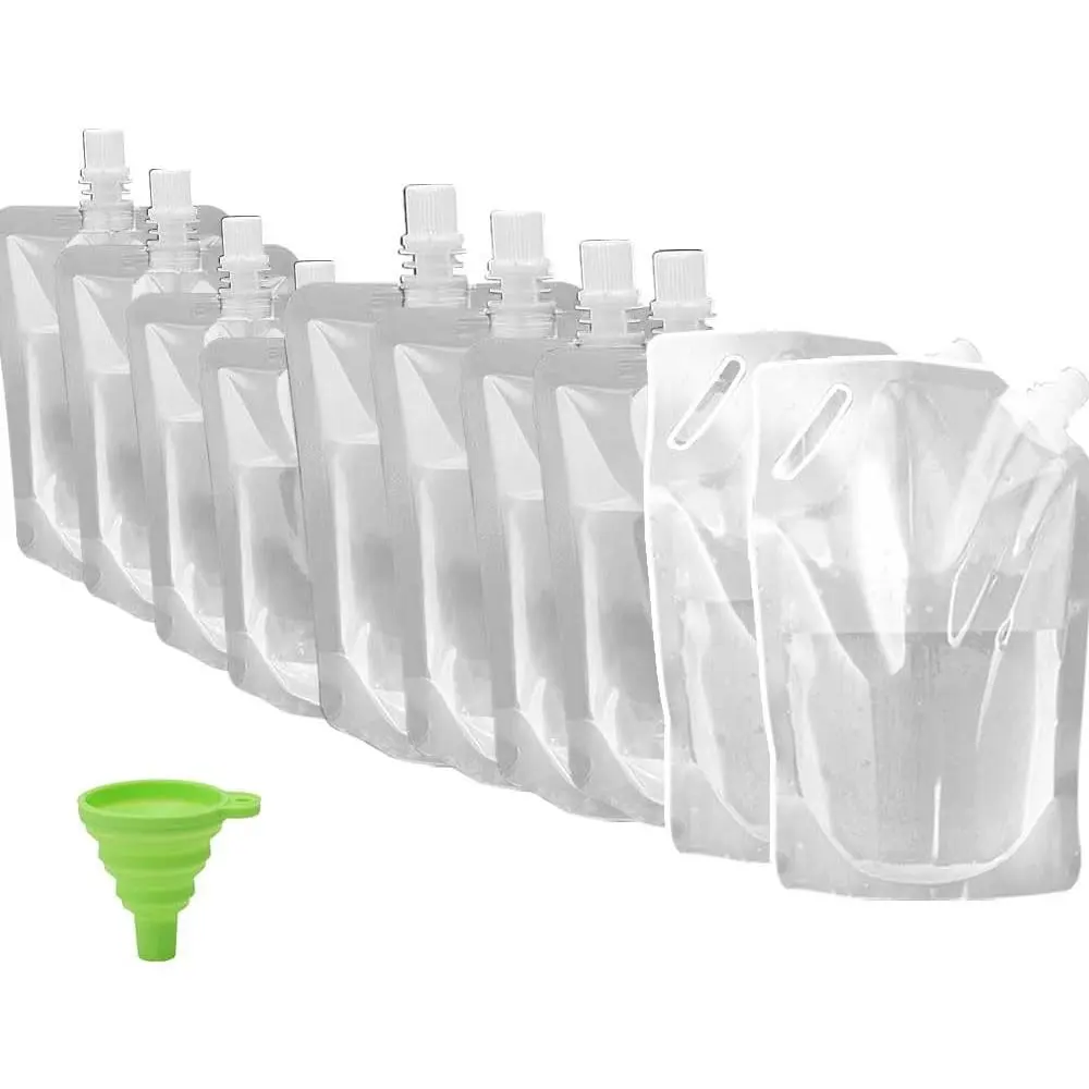Food-Grade Plastic Juice Travel Flasks Bags, Portable Collapsible Leakproof Beverage Container for Outdoor Hiking, Camping & Seed Storage (Home Organizer Storage Bag), Foldable