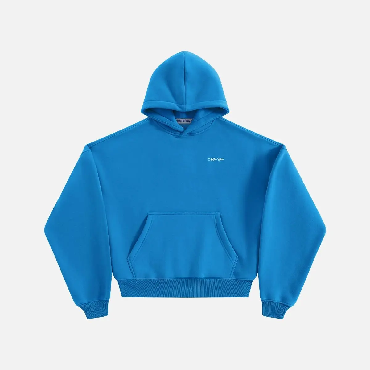 Aelfric Eden Script Cropped Hoodie Boxy Silhouette Classic Hooded Design Ribbed Cuffs & Hem Soft Fabric Minimalist Streetwear Unisex Top