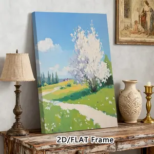 Mother's Day Gift Pine Art Canvas Print, Healing Spring Field Decorative Wall Hanging, Suitable for Living Room Bedroom Restaurant Cafe