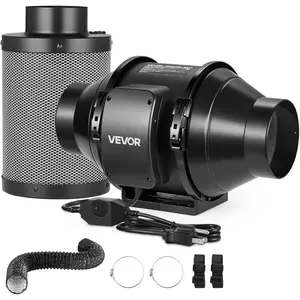 VEVOR Inline Duct Fan, 6-Inch 400 CFM with Variable Speed Controller, Quiet AC-Motor Ventilation Exhaust Fan for Cooling Booster, Grow Tents, HydroponicsVEVOR Super Brand Day