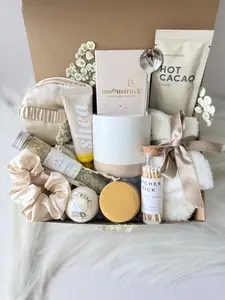Luxury Spa Gift Box for Women, Premium Self-Care Basket, Birthday-Anniversary Pampering Party Gift for Her