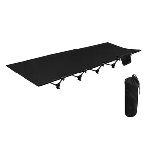 Outdoor Folding Camping Cot Bed with Storage Bag Supports 150kg Lightweight Easy Setup Portable Compact Hiking Climbing Collapsible Tent Sleeping Cot