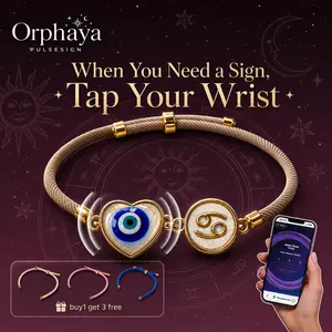 Orphaya 12 Zodiac Sign Birthday Mothers Day Gifts, Evil Eye NFC Bracelet with Daily Horoscope Tarot Reading for Men Women