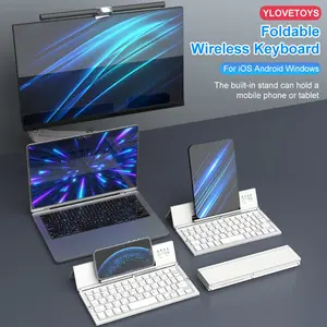 Battop Arabic Foldable Bluetooth-compatible Keyboard, Portable Wireless Travel Keyboard, Compatible with Android, iOS, Windows Systems