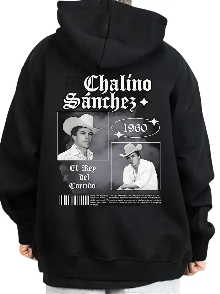 Chalino Sanchez Graphic Print Hoodie Sweatshirt T-Shirt Outfits Casual, Chicanos Clothing, Cholo Clothes Mexican Style Streetwear Gift