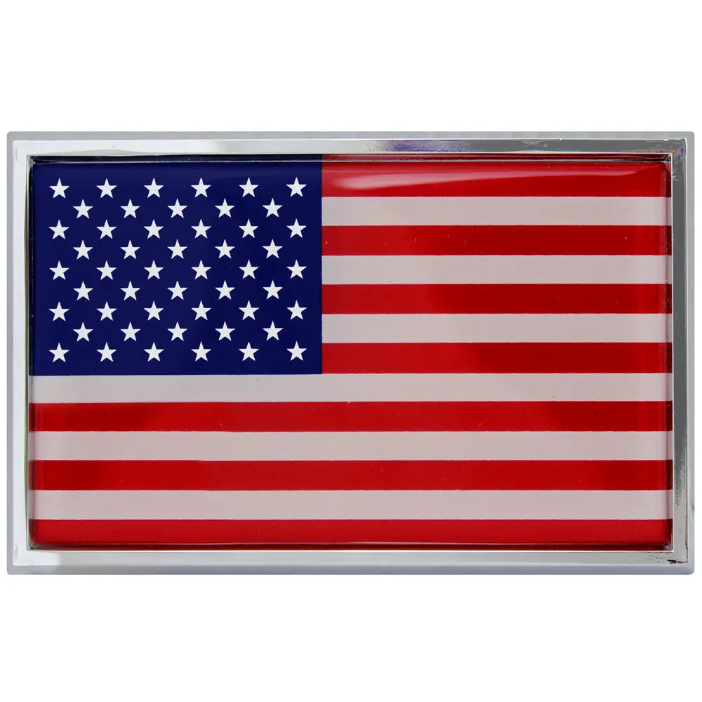Patriotic American Flag Chrome Auto Emblem, Car Exterior Accessory for Cars, Vehicle Decor Sticker