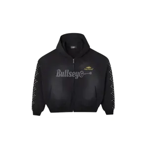 HMDD Black Crystal Zip Up Hoodie