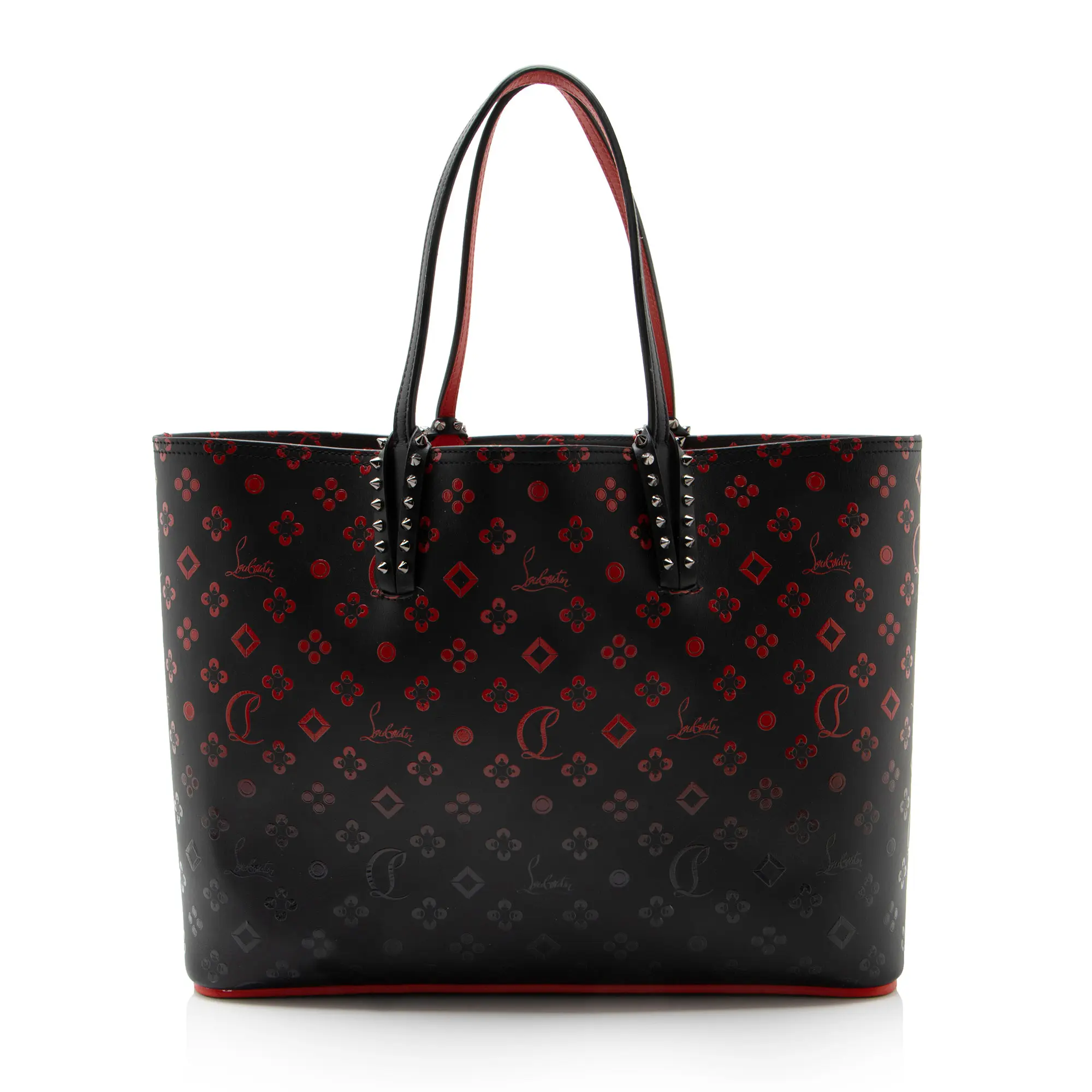 Pre-owned christian louboutin Leather Tote Bags Degrade Loubinthesky Spiked Cabata Tote