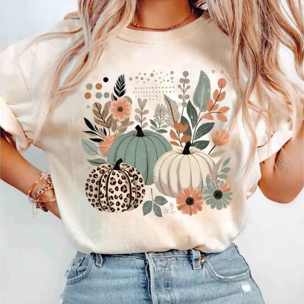Comfort Colors Boho Pumpkins Fall T-Shirt, Leopard Pumpkin Boho Fall Tee, Fall Pumpkin Season Rustic Boho Tshirt, Trendy Fall Thanksgiving Autumn Tee