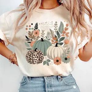 Comfort Colors Boho Pumpkins Fall T-Shirt, Leopard Pumpkin Boho Fall Tee, Fall Pumpkin Season Rustic Boho Tshirt, Trendy Fall Thanksgiving Autumn Tee
