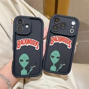 Fashion B-Backwoods Trend Illustration Phone Case, Anti-Fall Protective Soft Tpu Back Cover, Compatible with iPhone 17 16e 16 15 14 13 12 11 Mini Pro Max