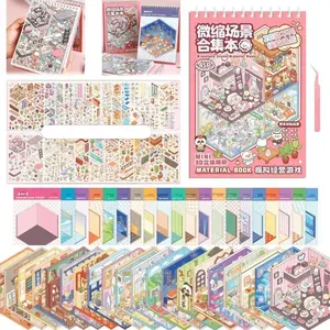 3D Sticker Scene Book,Sticker Therapy for Adults,Include 20 Beautiful House Isometric 3D Space DIY Scene Stickers Book, Creative & Cute Art Stickers for Girls