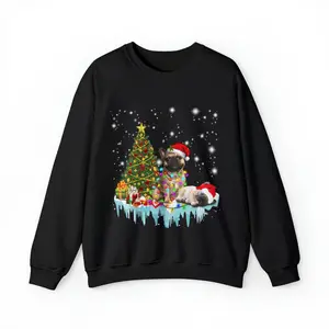 Lovely Pug Christmas Sweaters for Women - Men Sweater Winter Holiday