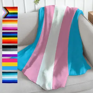Transgender Pride Super Soft Throw Blanket LGBT Bisexual Pansexual Asexual Male Nonbinary Flannel Material Throw Blanket Multipurpose Office Bedding Blanket PlushThin Warm Napping Blanket for Home Office School Travel Lightweight Anime Quilt Holiday Gift