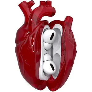 Liquid Silicone AirPods Pro2 Protective Case, Creative Heart Design, Suitable for Apple AirPods Pro2 2nd Generation Charging Case (Red, AirPods Pro1st/Pro2 nd)