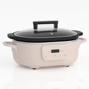 MAGNIFIQUE 6 Quart Programmable Slow Cooker Removable  Nonstick Pot - Small Kitchen Appliance for Family Dinners - Serves 6+ People - Heat Settings: Keep Warm