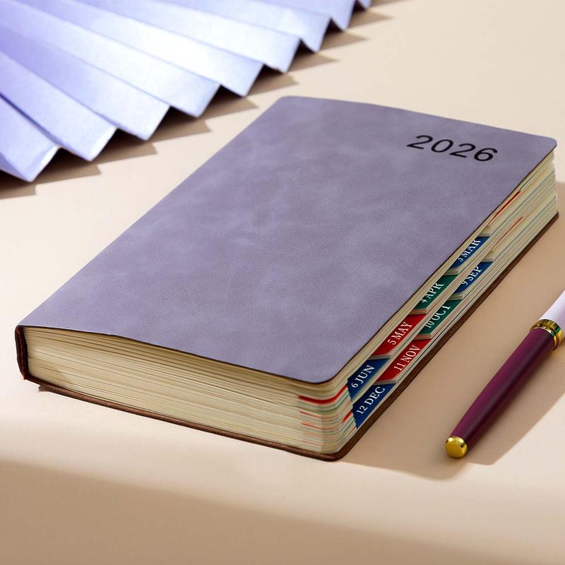Brave Deer 2026 Self-Discipline Planner Notebook, 160 Pages 320 Pages High-Quality Faux Leather Cover, Blue Elegant Design, Monthly & Weekly Layout, Travel Diary Notebook
