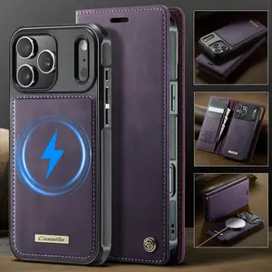 iPhone 17 Series Case, Detachable Wallet Design, RFID Blocking, Shockproof Cover, Card Holder, Stand & Wrist Strap Included, Accessories