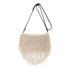 Patricia Nash Cannara Leather Trim Crochet Crossbody