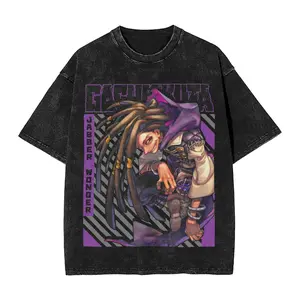 valentine shirts  Rudo Surebrec Gachiakuta Anime T Shirt Hip Hop Washed Cotton Oversize T-Shirts 3Vintage for Men Women Tops Streetwear Summer Tees