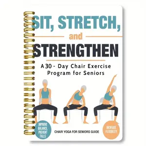 Easy Execution Fitness Set: Chair Yoga 30 Days + Balance Core Training, Beginner Friendly Exercise Guide Book, Suitable for Limited Mobility