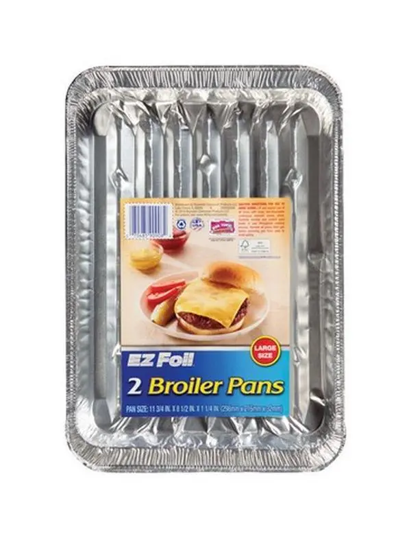 212 MAIN E-Z Foil 00Z90908 Super Broiler Pans - Pack of 12, Aluminium Cookware for Broiling, High-Temp Kitchenware