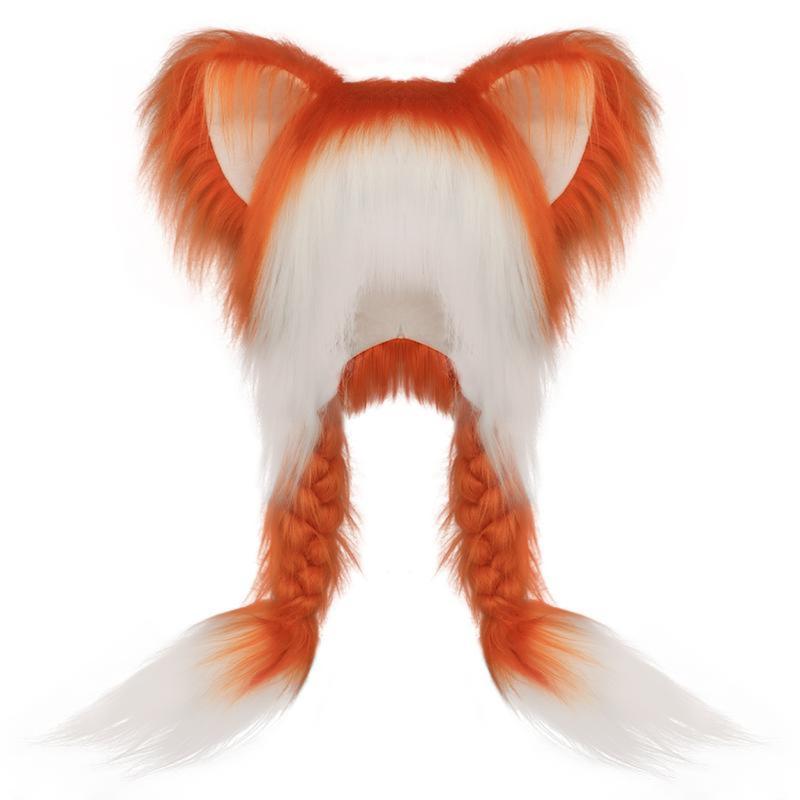 Cute Animal Ear Braided Plush Hat – Valentine’s Day Gift with White & Pink Colors, Essential for Cosplay Events & Winter Parties