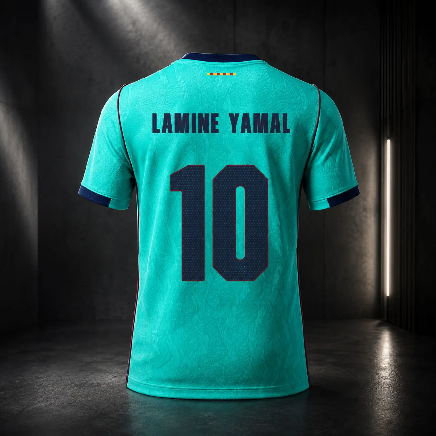 Barca Soccer Jersey 2026/27 Away Jersey, Lamine Yamal #10 Football Fan Jersey Turquoise Soccer Shirt Unisex Game Day Apparel,