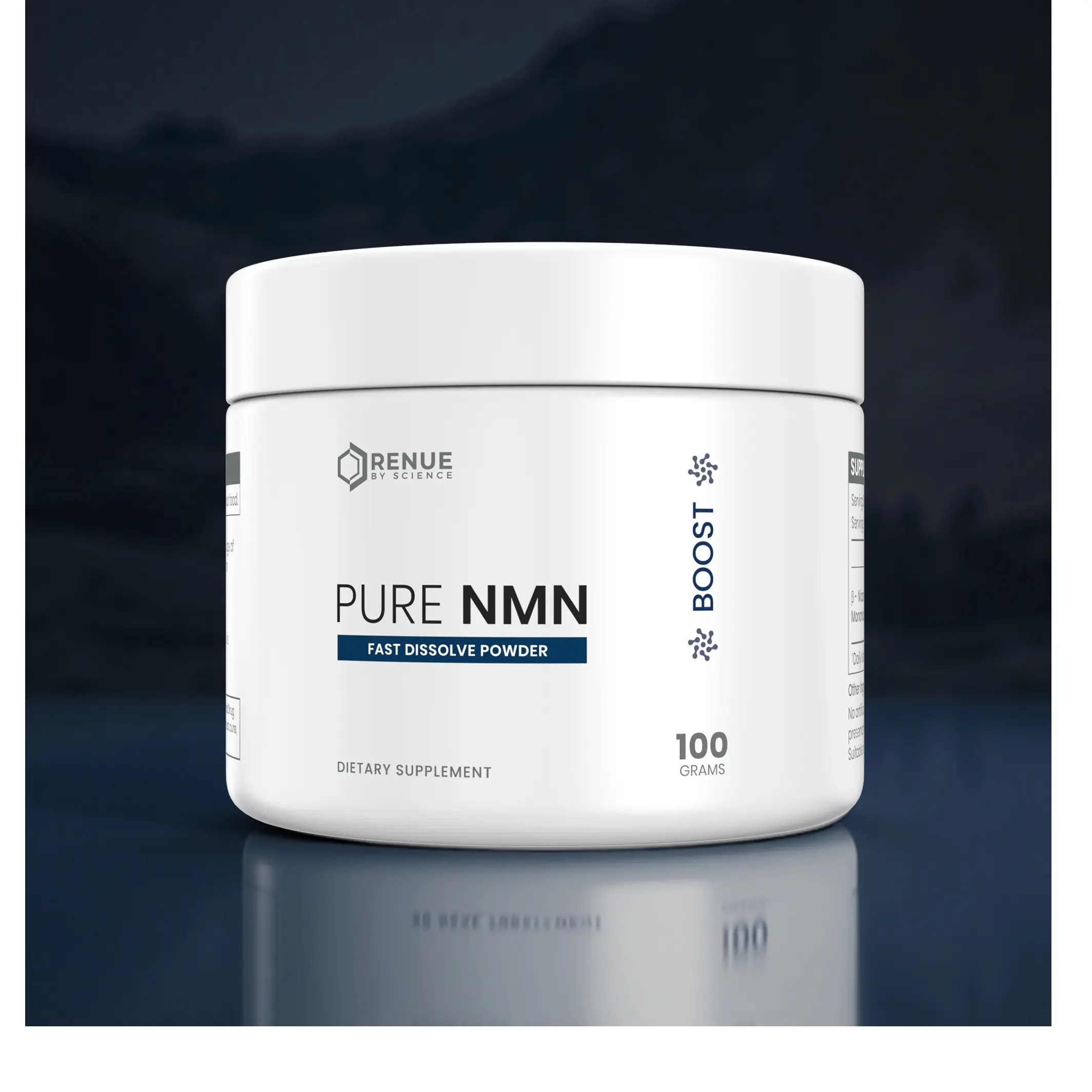 Pure NMN Powder (Nicotinamide Mononucleotide) NAD+ 6 Month Jar Supplement for Energy, Focus, Mitochondrial Health Brain Booster Fitness
