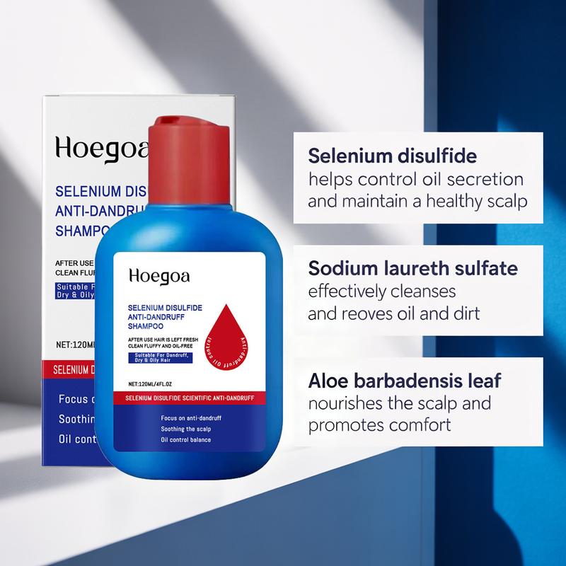 Hoegoa Selenium Disulfide Hair Care Shampoo Oil Control Refreshing Anti-Dandruff Anti-itch Scalp Cleansing Shampoo, 300ML