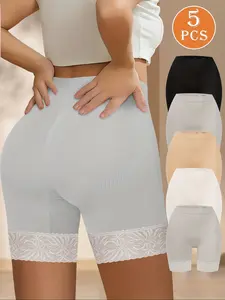 Women's High Waist Seamless Fit Panties, Lace Pattern Underwear Set, Comfortable & Breathable Design, Perfect for Daily Wear