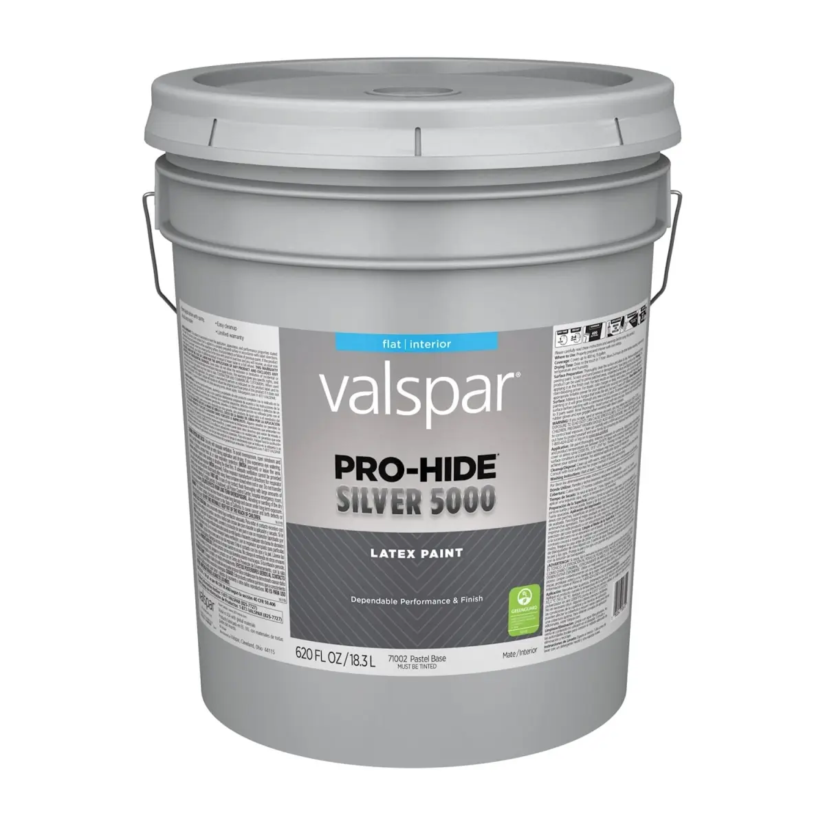 Valspar 028.0071002.008 5 gal Prohide Acrylic Latex Flat All Purpose Paint - Neutral & Pastel, Dependable Performance, Easy Cleanup, Good Hide and Coverage