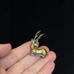 Vintage Brass Deer Statue, Fantasy Theme Home Office Decor Art, Sculpture Desk Decor, Perfect for Bookshelf Living Room Creative Display No Power Needed