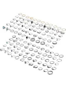 132PCS Boemia Knuckle Ring Set per donna Hollow Silver Fashion Midi Finger Rings Vintage Stackable Knuckle Midi Rings Set