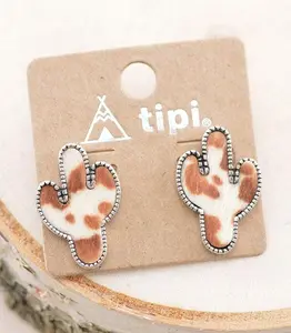 Cactus & Cowhide earrings
